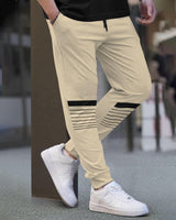 Men Cuffed Jogger With Printed / Beige