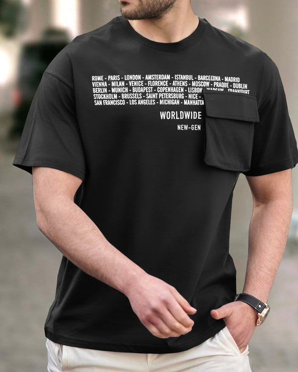 Black crossing T-Shirt For Men's