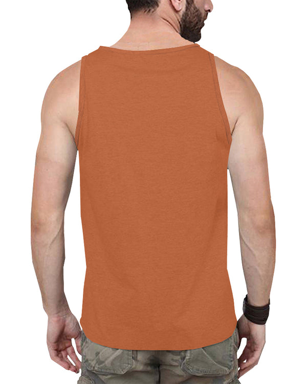 Men Printed Brown Tank Top Vest