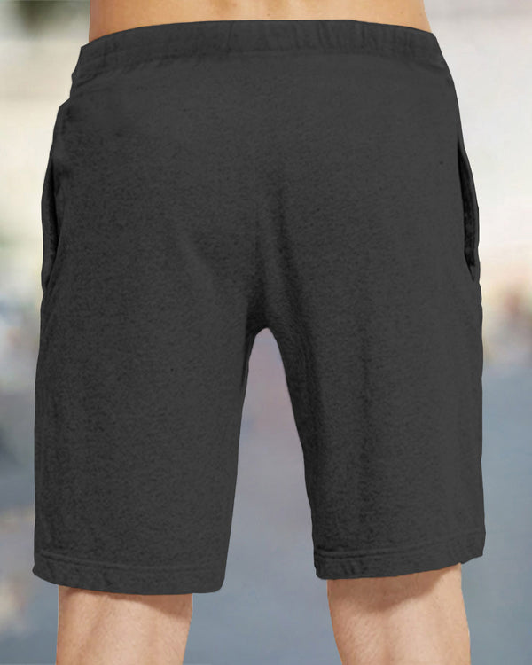 Men Solid Drak Grey Running Sports Shorts