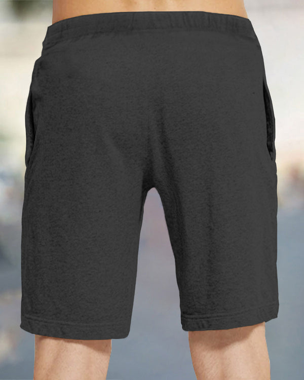 Men Solid Charcola Black Running Shorts