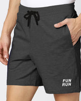 Men Charcoal Black Sports Running Shorts