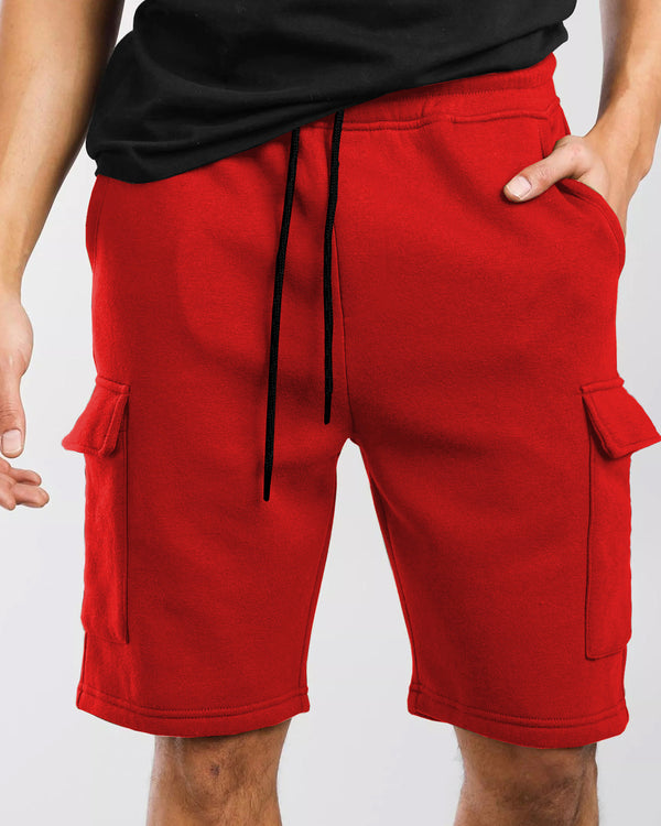 Men Solid 4 Pocket Red Shorts