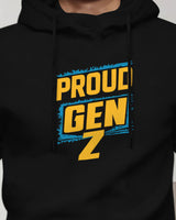 Mens GenZ Model Full Sleeve Hooded T-shirt / Black