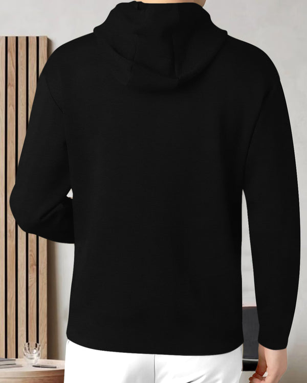 Mens GenZ Model Full Sleeve Hooded T-shirt / Black