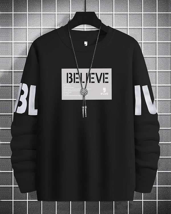 Believe Print Long Sleeve T-Shirt