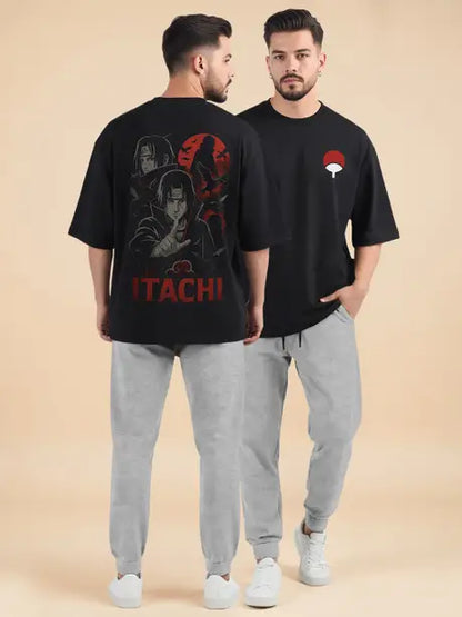 Men Outfit Set - Oversized Printed T shirts & Plain Track Pants - 13 Variants