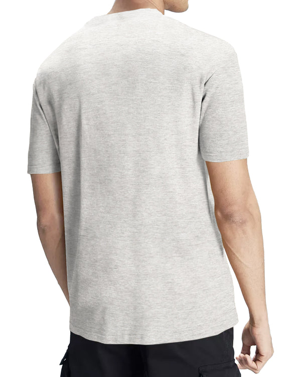 Plain Light Grey Men Regular Fit Round Neck Half Sleeve T-Shirt