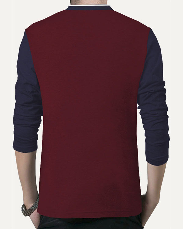 Full Sleeve Maroon-Navy Tshirt