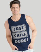 Men Navyblue Typography Graphics Printed Vest