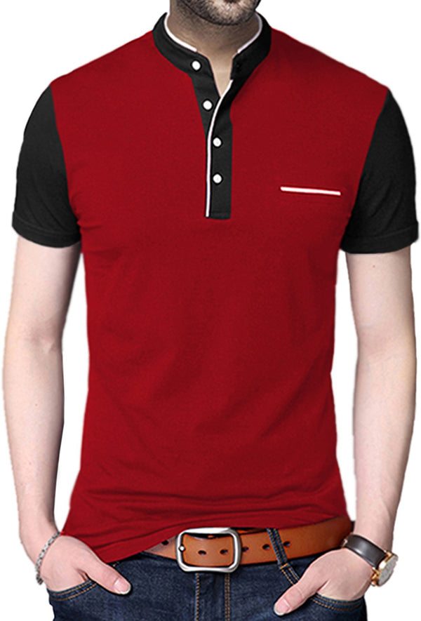 Red Black Half Sleeve T-Shirt.