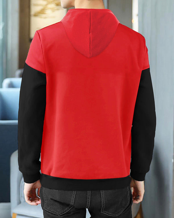 men Red Black Hoodie t-shirt