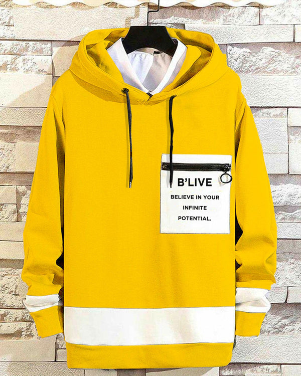 Yellow With White Hoodie