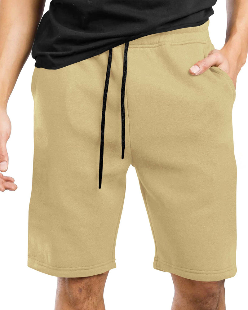 Men Regular Fit Mid Rise Khaki Shorts