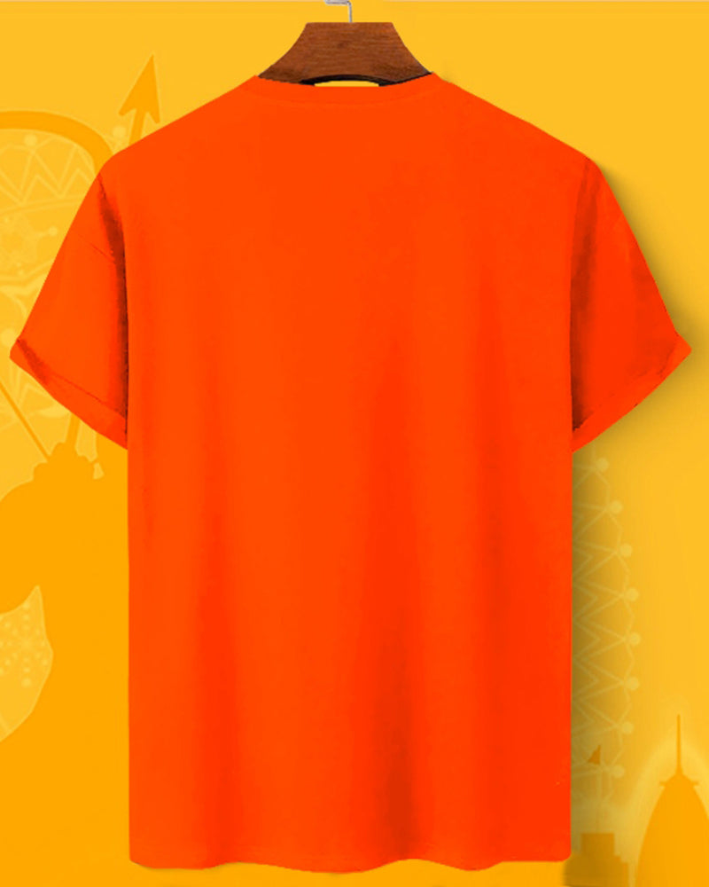 Jai Shree Ram Mandhir Printed Orange T-shirt
