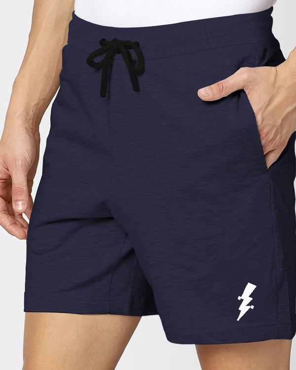 Men Solid Navyblue Running Shorts