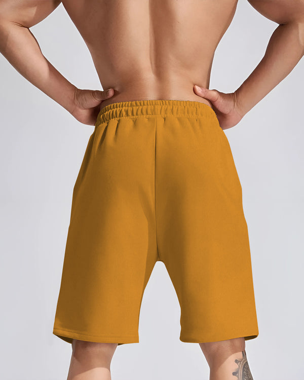 Men Colourblocked Multi-pocket Yellow-Black Shorts