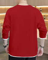 Men Full Sleeve Regular Fit T-shirt / Red