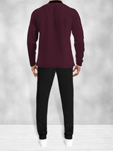 mens tracksuit FULL SLEEVE - MAROON BLACK