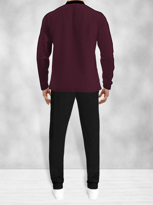 mens tracksuit FULL SLEEVE -MAROON BLACK