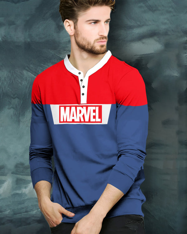 marvel red blue full sleeve tshirt for men front view