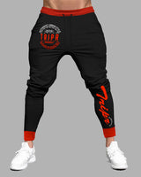 Black & Red Printed Men Track Pant