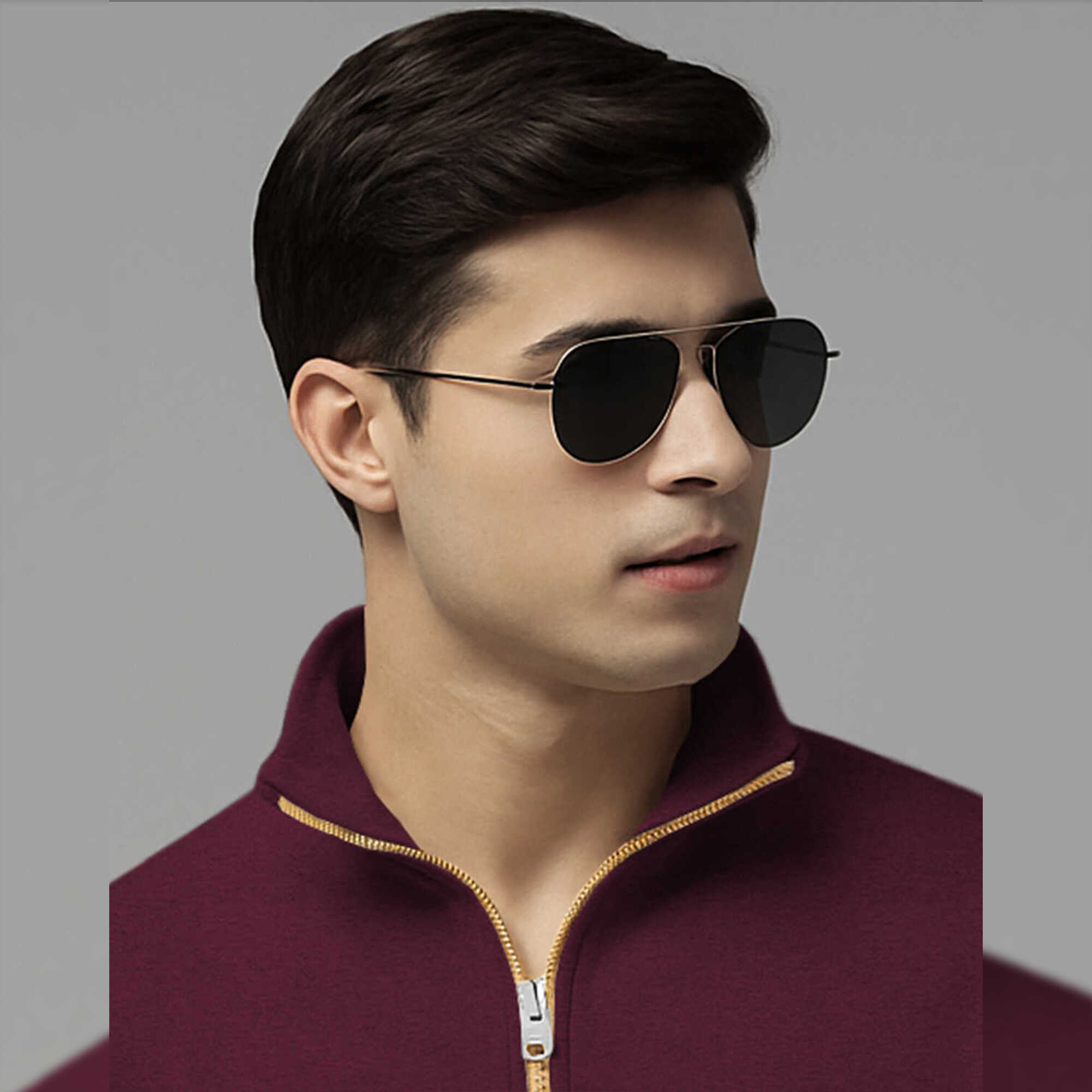 Men Full Sleeve High Neck Sweatshirt Maroon