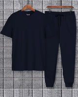 Mens Tracksuit - Half Sleeve Navy t-shirt / Navy Trackpant