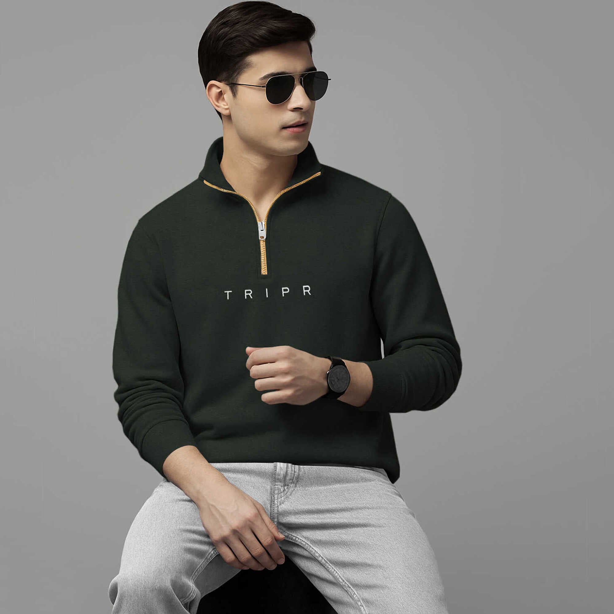 Men Full Sleeve High Neck Quarter Zip 5 Variants Sweatshirt – TRIPR