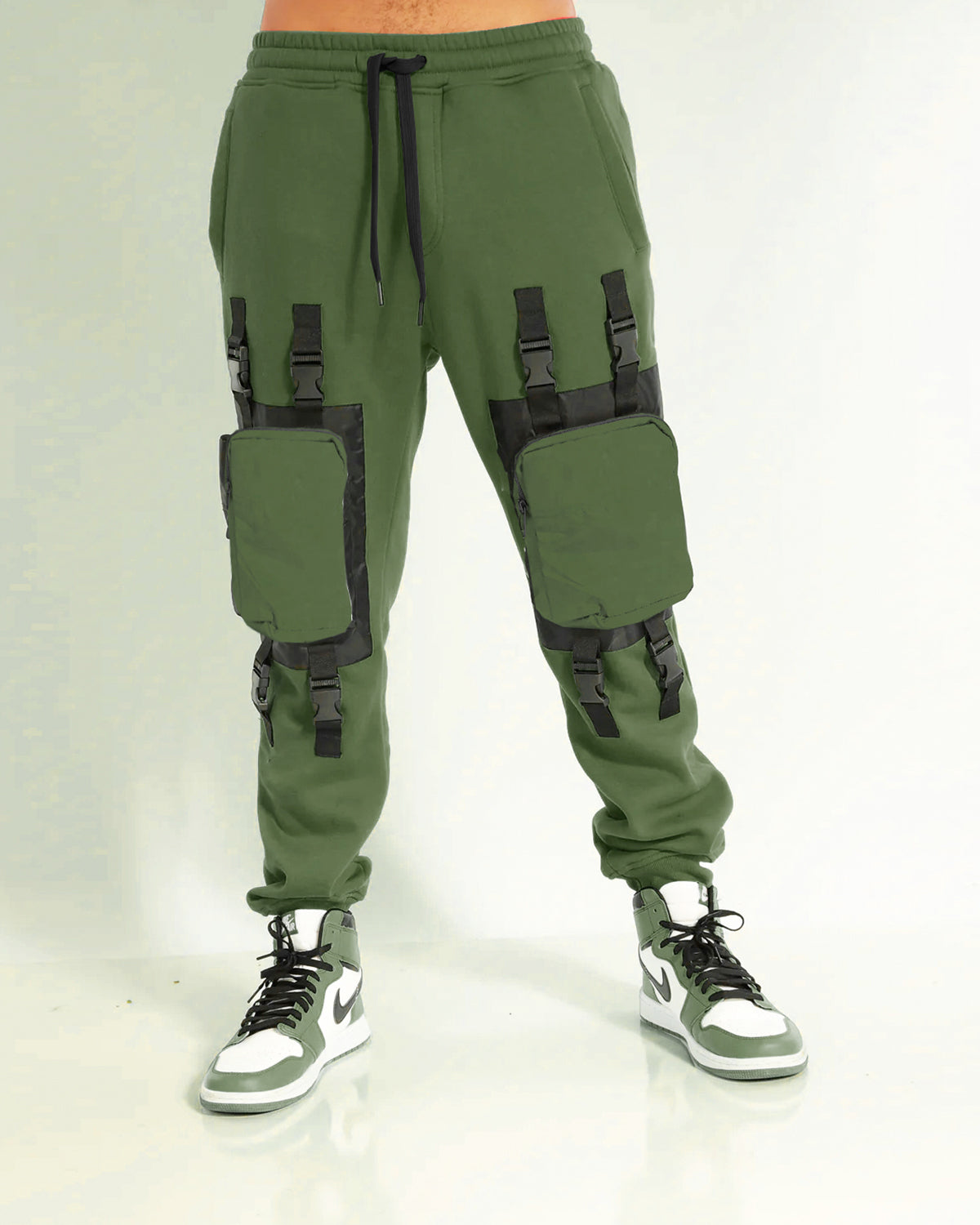 Cargo Pants For Men - Olive Green Buckles Cargo - Men's Cargo Pants – TRIPR