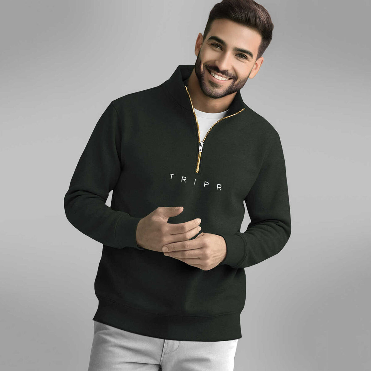 (Pack Of 2) High Neck Olive & Maroon Sweatshirts