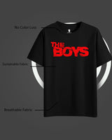 THE BOYS Printed Black Half Sleeve T-Shirt