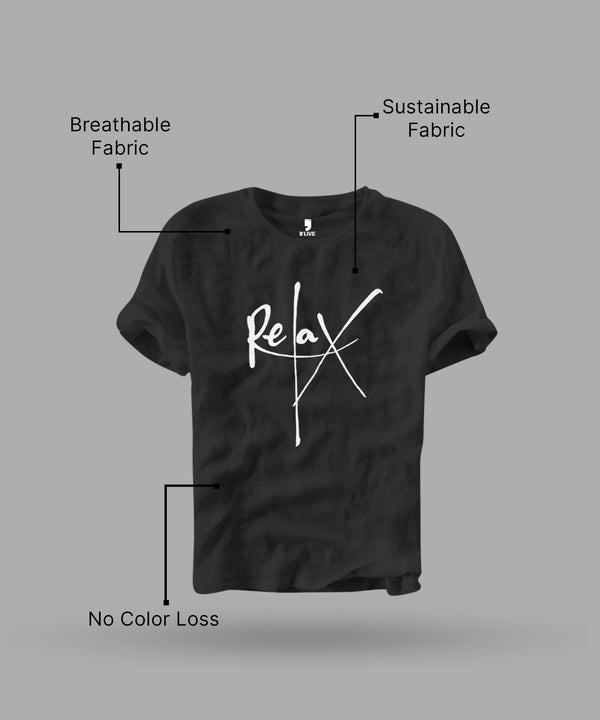 Black Half Sleeve Printed T-Shirt