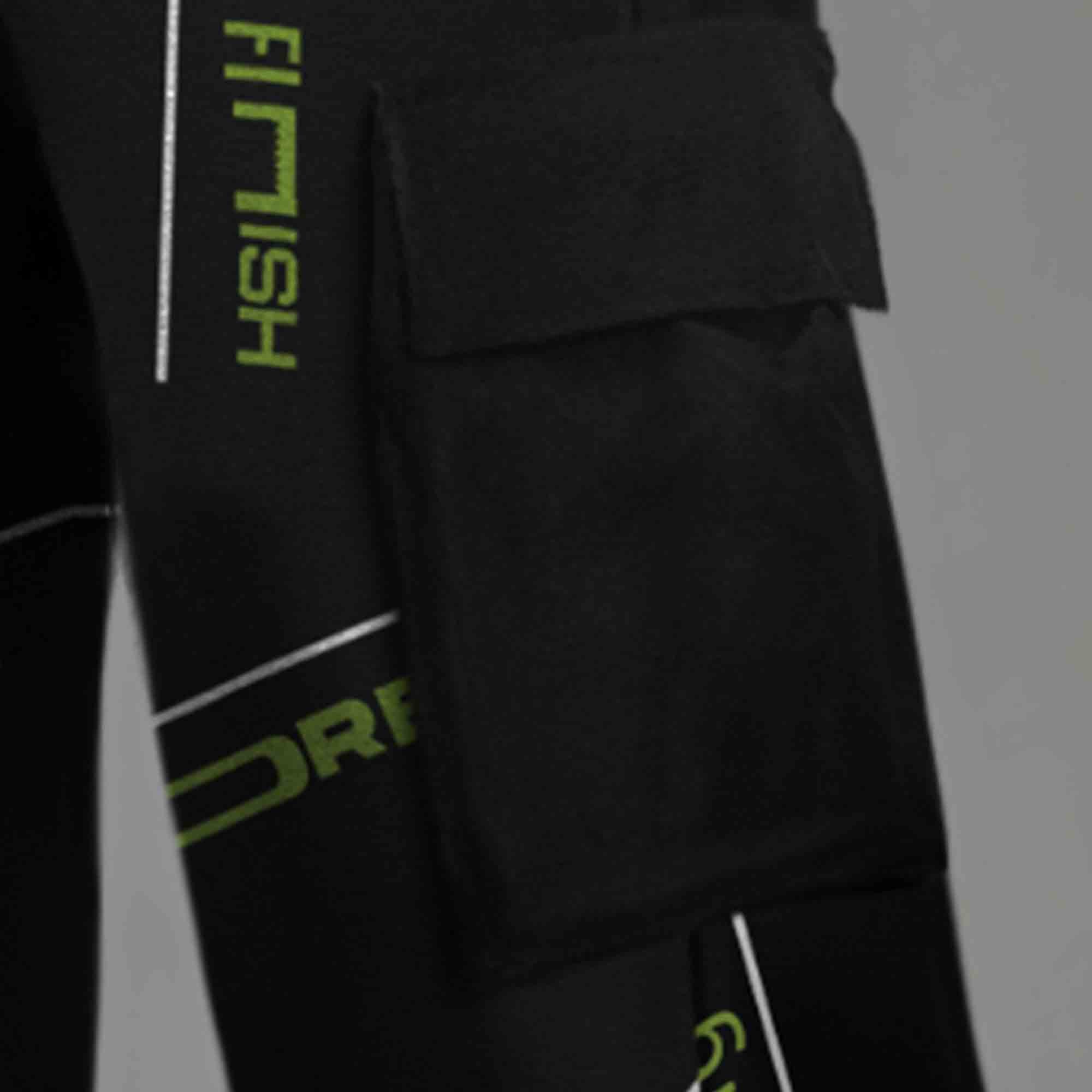 Mens Multi Pockets All Over Printed Baggy fit oversized Black Cargo Jogger