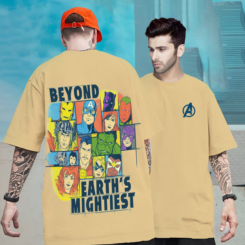 Mens Oversized Printed Avenger's T-Shirt