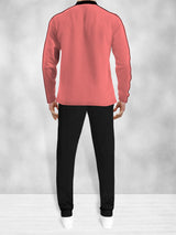 mens tracksuit FULL SLEEVE - PINK BLACK