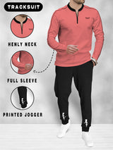 mens tracksuit FULL SLEEVE - PINK BLACK