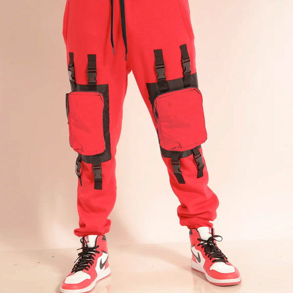 Shop Decibel Zip Pocket Cargo Pants FW22B260-RED red | SNIPES USA