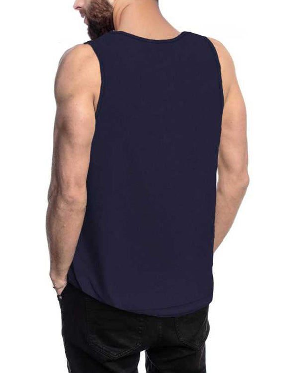 Men Navyblue Abstract Design Printed Vest