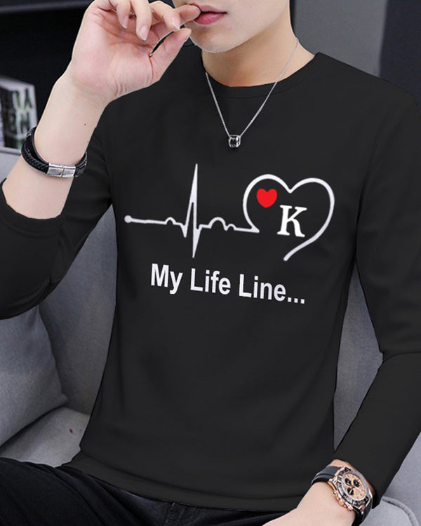 My Life Line Black Full Sleeve T-Shirt
