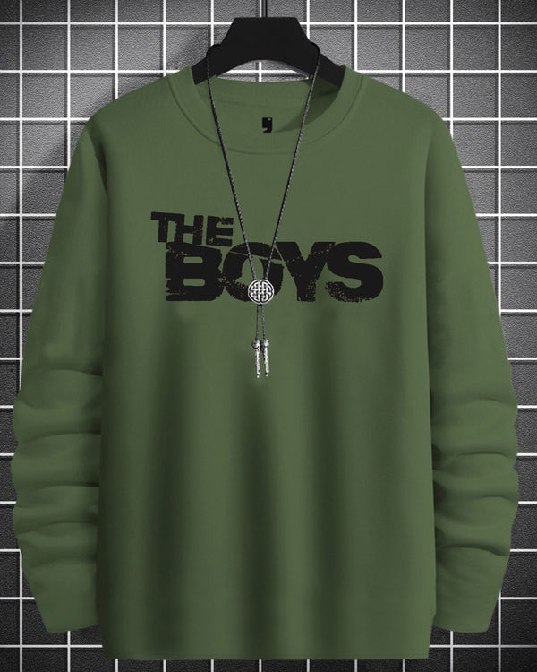 THE BOYS Full Sleeve Olive Green T-Shirt