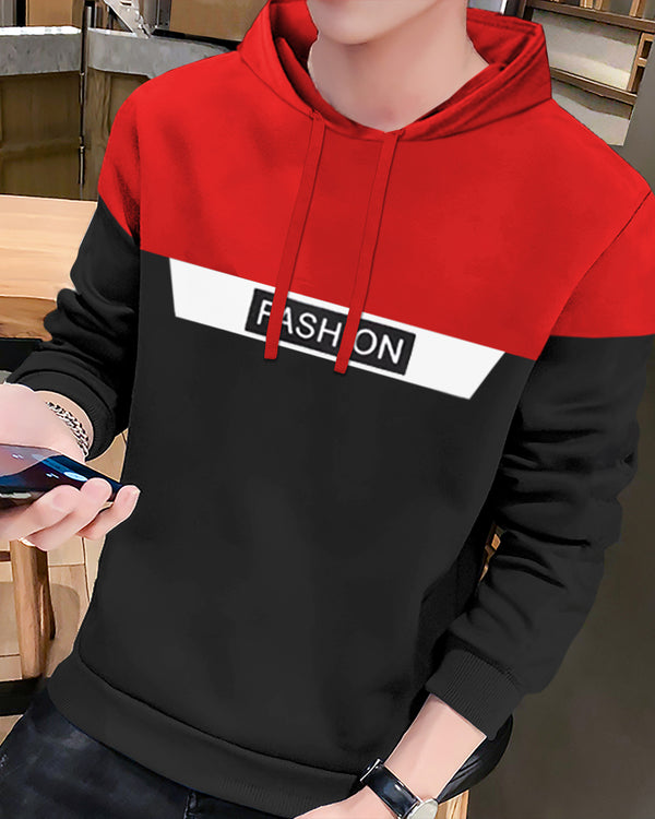 men Red Black Hoodie t-shirt