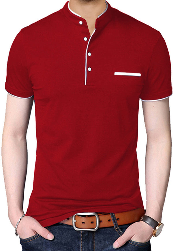 Solid Men's Red Half Sleeve T-Shirt