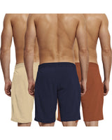 mens short-PACK OF 3-brown-beige-navyblue