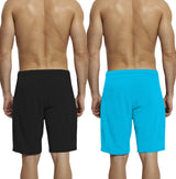 mens short-PACK OF 2-skyblue-black