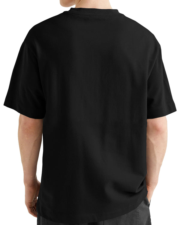 Men Oversized GOAT Printed Black Beige T-shirt