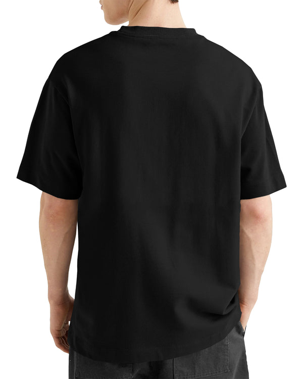 Men Oversized GOAT Printed Black Colourblock T-shirt