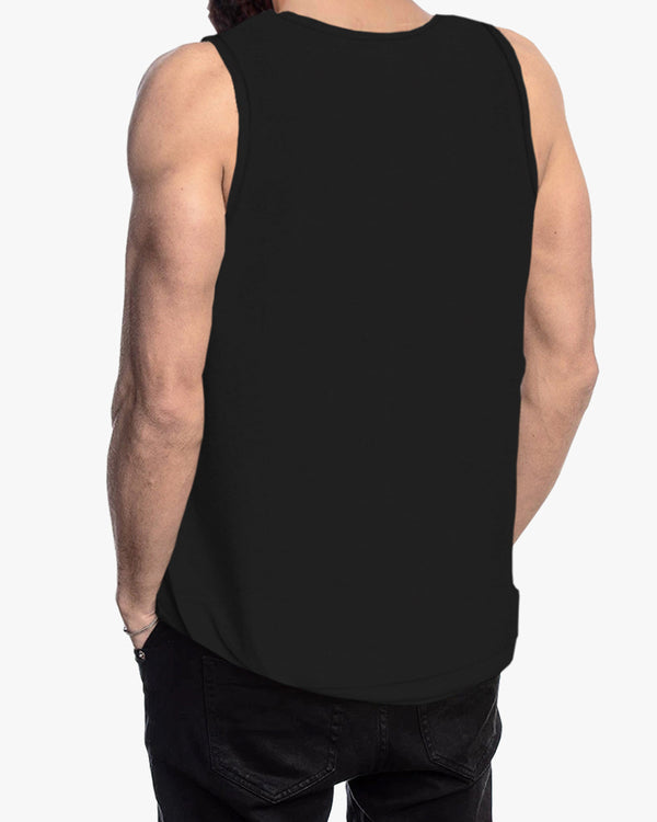 Men Solid Combed Black-LightGrey Printed Vest