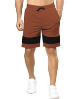 Men Regular Brown-Black Shorts