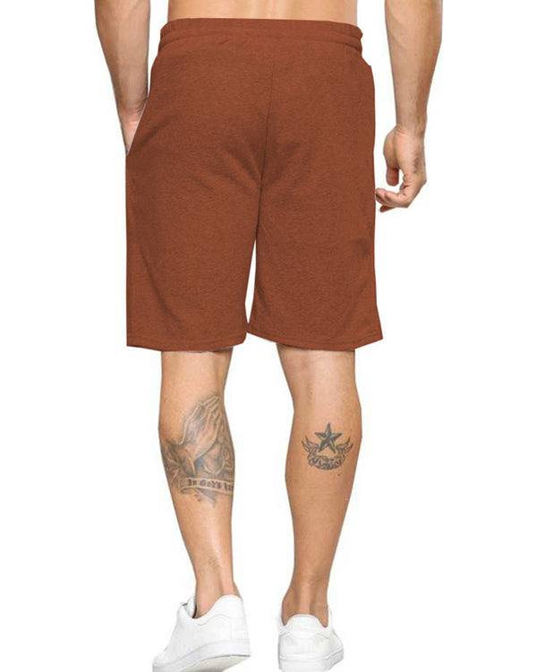 Men Regular Brown-Black Shorts